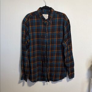 St. John's Bay Men's Casual Plaid Shirt - Blue and Orange